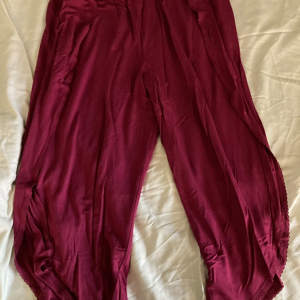Matilda Jane Faux Wrap Wide-Leg Magenta Pants large